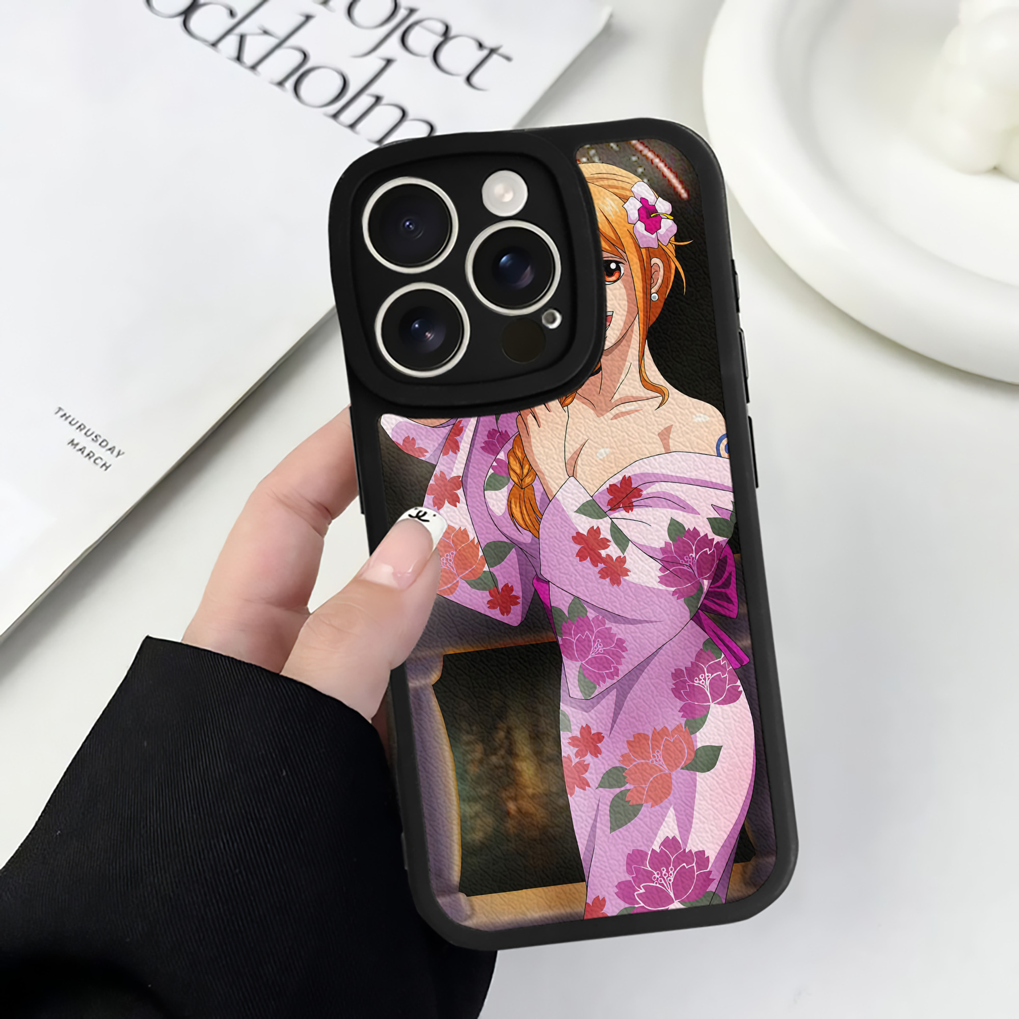 （画像用） ワンピース ONE PIECE 【iPhone 16シリーズ対応】シリコンスマホケース（レザー調） 材質：シリコン